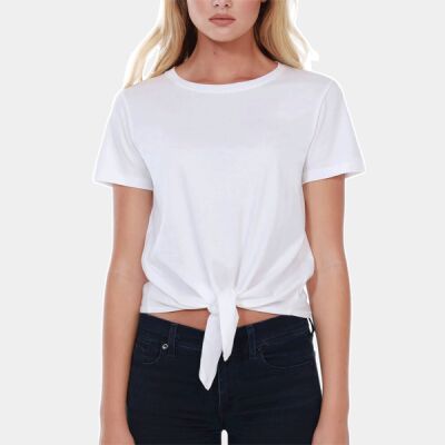 Ladies' Cotton Tie Front T-Shirt Thumbnail