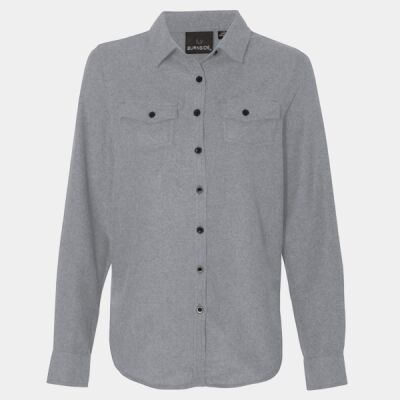 Ladies' Solid Flannel Shirt Thumbnail