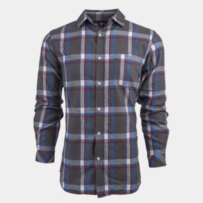 Woven Plaid Flannel With Biased Pocket Thumbnail