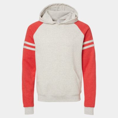 Unisex Nublend® Varsity Colorblocked Raglan Hooded Sweatshirt Thumbnail