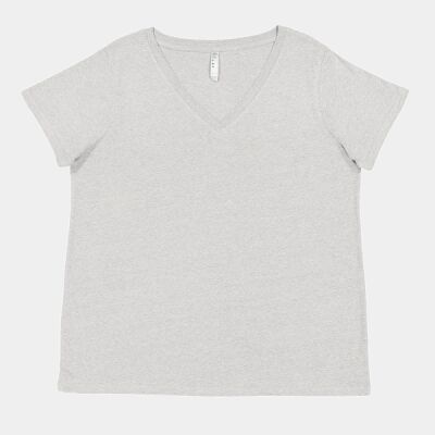 Ladies' Curvy V-Neck Fine Jersey T-Shirt Thumbnail