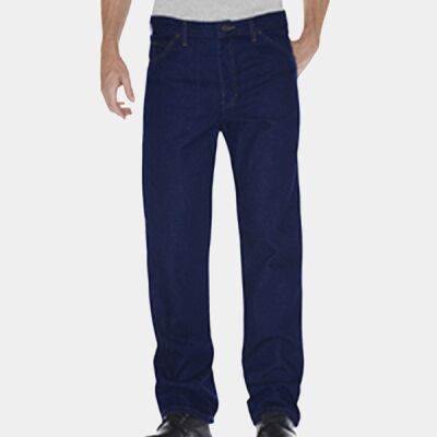 Unisex Regular Straight Fit 5-Pocket Denim Jean Pant Thumbnail