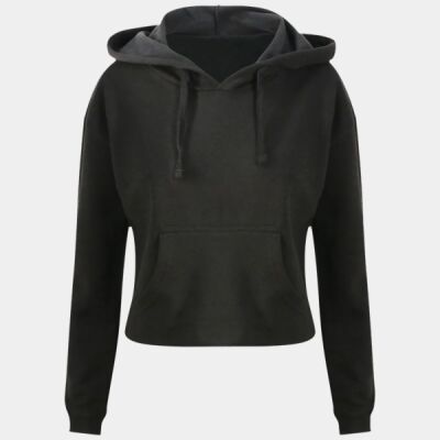 Ladies' Girlie Cropped Hooded Fleece with Pocket Thumbnail