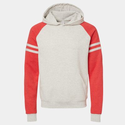 Unisex NuBlend Varsity Color-Block Hooded Sweatshirt Thumbnail