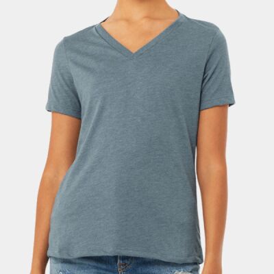 Ladies' Relaxed Heather CVC Jersey V-Neck T-Shirt Thumbnail