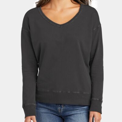 Women's Beach Wash ® Garment Dyed V Neck Sweatshirt Thumbnail