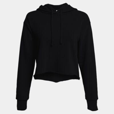 Women's Laguna Sueded Raw Edge Crop Hoodie Sweatshirt Thumbnail