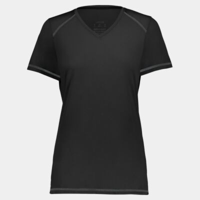 Women's Super Soft-Spun Poly V-Neck T-Shirt Thumbnail