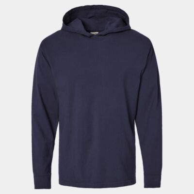 Unisex Garment-Dyed Jersey Hooded Long Sleeve T-Shirt Thumbnail