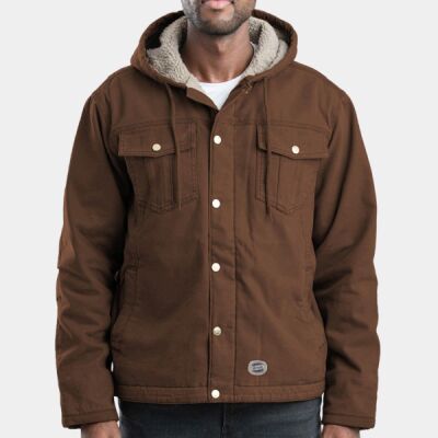Men's Vintage Washed Sherpa-Lined Hooded Jacket Thumbnail