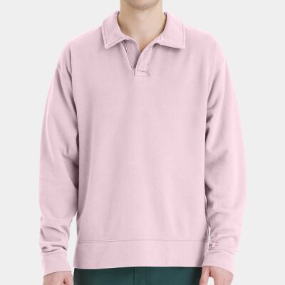 Unisex Garment Dye Polo Collar Sweatshirt Thumbnail