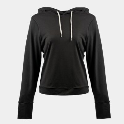 Ladies' Modest Crop Hooded Sweatshirt Thumbnail