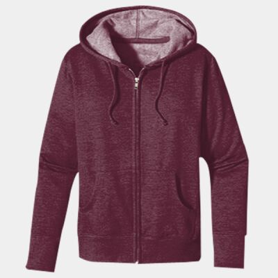 Women's Heathered Full-Zip Hooded Sweatshirt Thumbnail