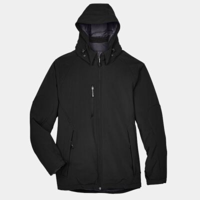 Men's Glacier Insulated Three-Layer Fleece Soft Shell Hood Jacket with Detachable Hood Thumbnail