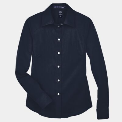 Women's Crown Collection® Solid Stretch Twill Woven Dress Shirt Thumbnail