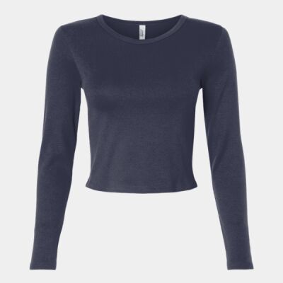 Women's Baby Rib Long Sleeve Cropped Tee Thumbnail