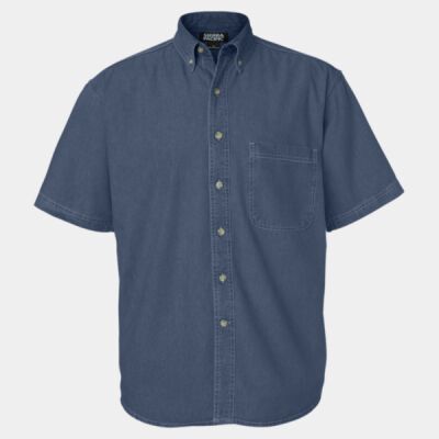 Men's Tall Denim Short Sleeve Shirt Thumbnail