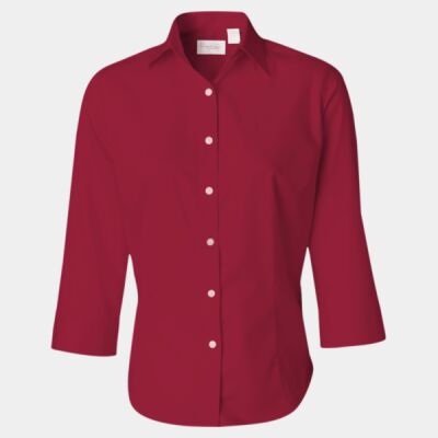 Women's Three-Quarter Sleeve Baby Twill Shirt Thumbnail