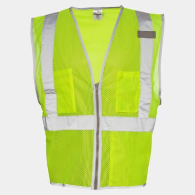 Unisex Premium Brilliant Series® Three-Pocket Zippered Mesh Vest Thumbnail