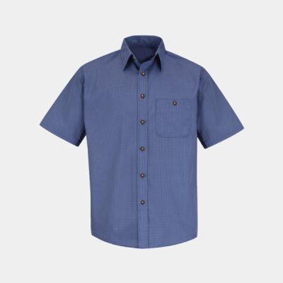 Men's Mini-Plaid Uniform Short Sleeve Shirt Thumbnail