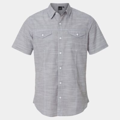 Men's Textured Solid Short Sleeve Shirt Thumbnail
