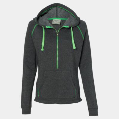 Women's Triblend Half-Zip Hooded Sweatshirt Thumbnail