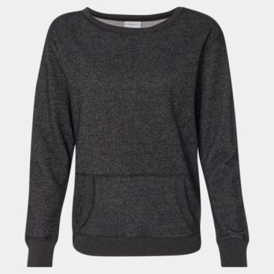 Women’s Glitter French Terry Wide Neck Sweatshirt Thumbnail
