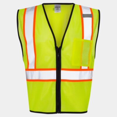 Unisex Economy Contrasting Vest with Zippered Front Thumbnail