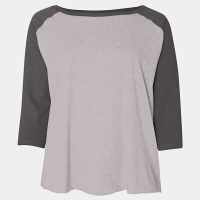 Women's Curvy Collection Baseball Three-Quarter Sleeve Tee Thumbnail
