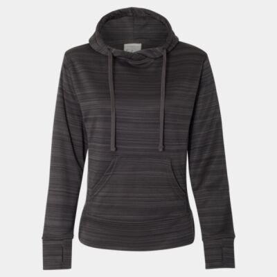 Women's Odyssey Striped Performance Fleece Lapover Hooded Sweatshirt Thumbnail
