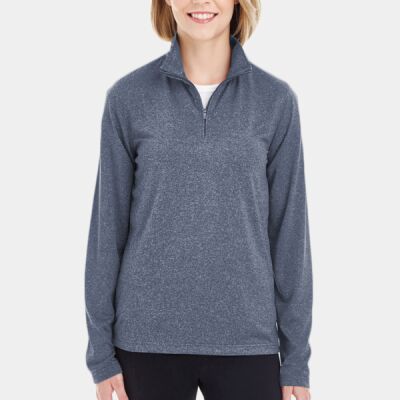 Ladies' Cool & Dry Heathered Performance Quarter-Zip Thumbnail