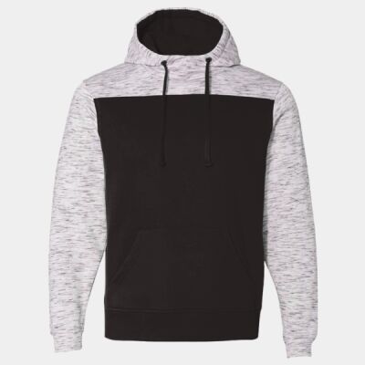 Men's Mélange Fleece Colorblocked Hooded Sweatshirt Thumbnail