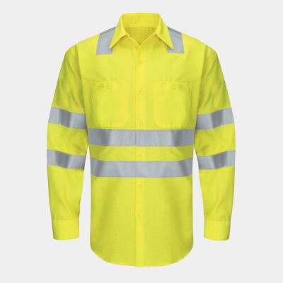 Men's Tall Enhanced & Hi-Visibility Long Sleeve Work Shirt Thumbnail