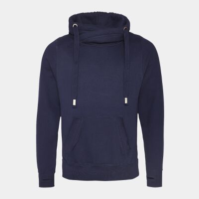 Men's Heavyweight Cross Over Neck Hooded Sweatshirt Thumbnail