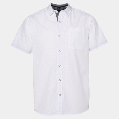Men's Peached Printed Poplin Short Sleeve Shirt Thumbnail