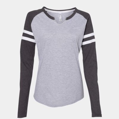 Women's Fine Jersey Mash Up Long Sleeve T-Shirt Thumbnail