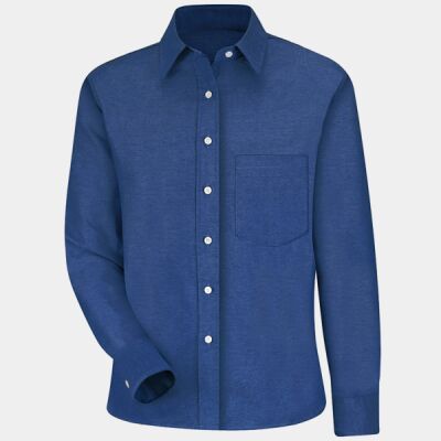 Women's Extended Sizes Oxford Dress Shirt Thumbnail