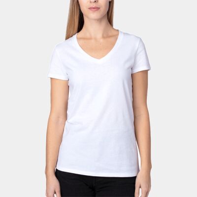 Ladies' Ultimate CVC V-Neck T-Shirt Thumbnail