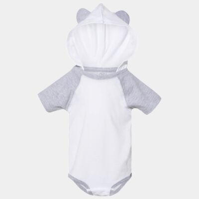 Infant Fine Jersey Raglan Bodysuit with Hood & Ears Thumbnail