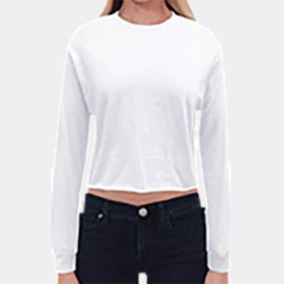 Ladies' Long-Sleeve Crop Boyfriend T-Shirt Thumbnail