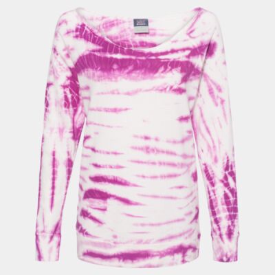 Women's French Terry Off-the-Shoulder Tie-Dyed Sweatshirt Thumbnail