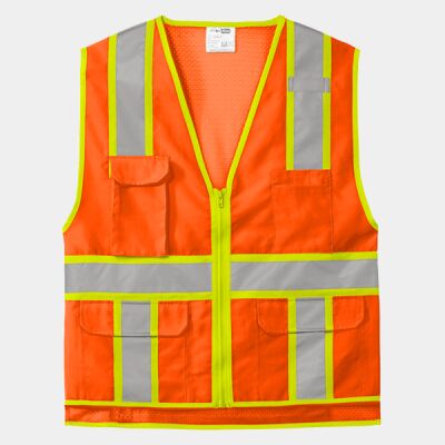 Ansi 107 Class 2 Surveyor Zippered Two Tone Vest Thumbnail