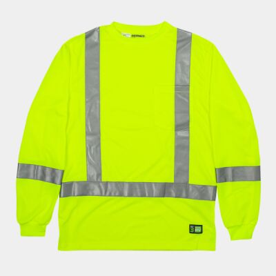 Men's Hi-Vis Class 3 Performance Long Sleeve Pocket T-Shirt Thumbnail