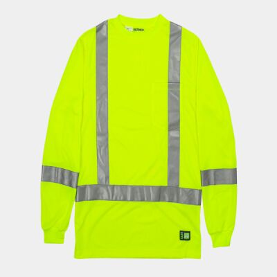 Men's Tall Hi-Vis Class 3 Performance Long Sleeve T-Shirt Thumbnail