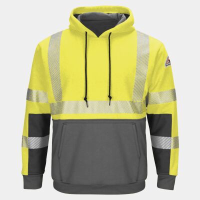 Men's Tall Hi-Visibility Color-Blocked Hooded Sweatshirt Thumbnail