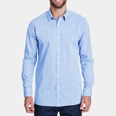 Men's Microcheck Gingham Long-Sleeve Cotton Shirt Thumbnail