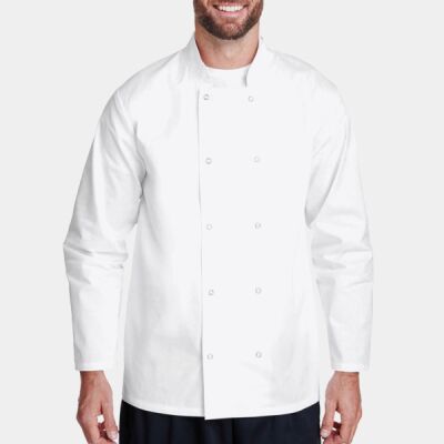 Unisex Studded Front Long-Sleeve Chef's Jacket Thumbnail