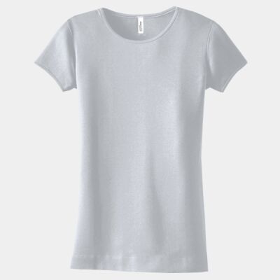 Juniors 1x1 Rib Crew Neck Tee Thumbnail