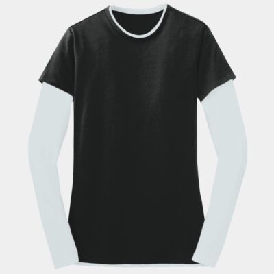 Ladies Long Sleeve Double Layer T Shirt Thumbnail